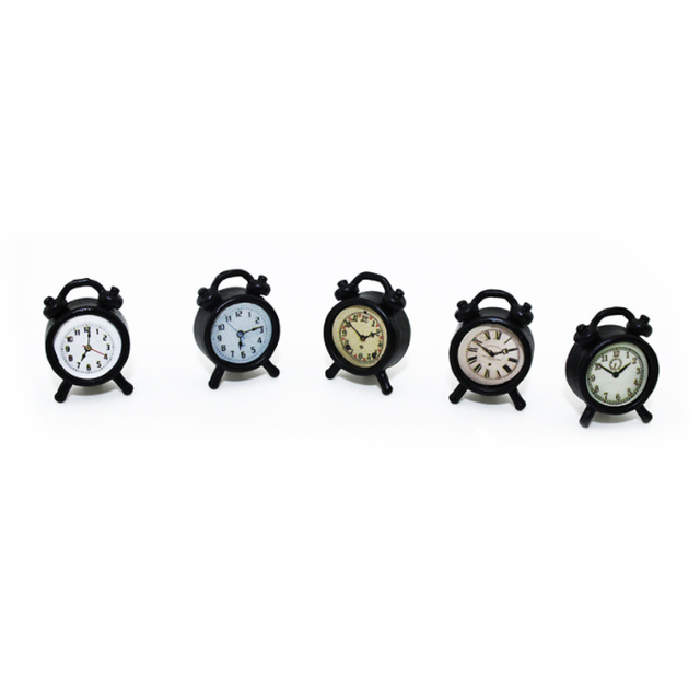 1/6 1/12 Doll House Simulation Miniature Mini Retro Clock Toy Alarm Clock Model Decor