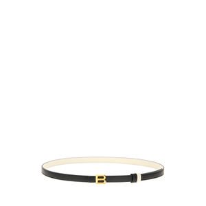 Cinturón reversible realizado en cuero liso enriquecido con detalles de metal con logotipo en el cierre. -Cierre de hebilla a presión-Contrastante - Product Image 1