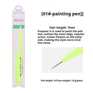 High-quality <b>Round</b> Head Nail <b>Brush</b> Beauty Fruit Green <b>Brush</b> Nail Art <b>Brush</b> Custom Looo Acrylic Handle Nail Supplier - Product Image 4