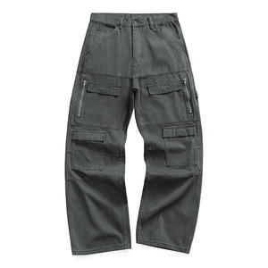Pantalon de travail multi-poches tendance style américain, <span class=keywords><strong>d</strong></span>élavé, coupe ample et large, pantalon <span class=keywords><strong>d</strong></span>écontracté de haute qualité pour hommes - Product Image 1