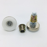 Pieds de meubles réglables 3/8"-16 x 38 mm, nickelés, robustes, avec inserts filetés pour tables et armoires