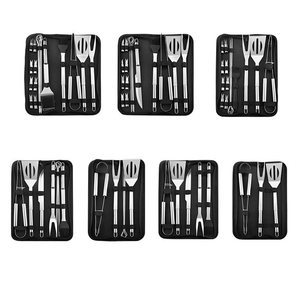Wholesale <b>BBQ</b> Utensil Set Stainless Steel Spatula Fork Tongs Skewer Accessories with Cloth Bag Easy to Carry - Product Image 6