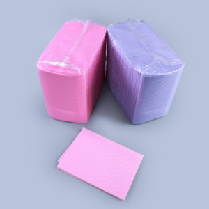 Baberos dentales impermeables de 2 capas de papel + 1 capa de colores, muy vendidos, para cubrir bandejas médicas y mesas de manicura. - Product Image 3