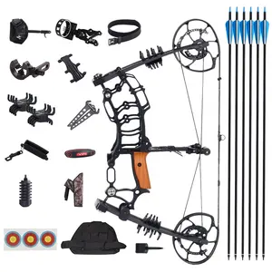 Boule d'acier composé arc et flèche ensemble gaucher/droitier Mini tir à l'arc pratique de chasse en plein air adultes débutant Archer équipement