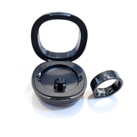 Bague Intelligente en Céramique avec Enregistrement Vocal, Bluetooth 5.2, Étanchéité IP68, Moniteur de Fréquence Cardiaque, SpO2, HRV, Charge Magnétique 18mAh, Suivi d'Activité Physique