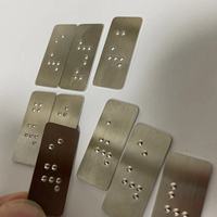 Autocollant Braille pour bouton d'ascenseur, en acier inoxydable, tactile, pour aveugles, avec signalisation de l'étage et interrupteur haut/bas
