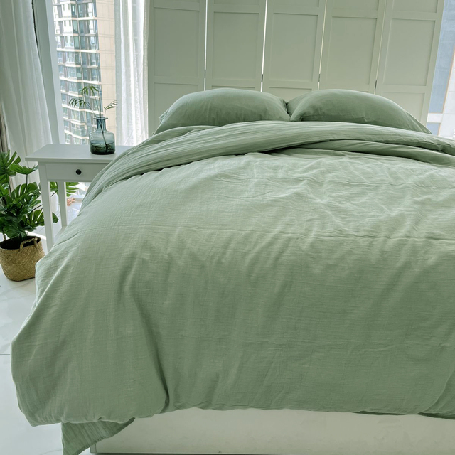 Natural Color 4 Layers Gauze Cotton Baby Soft  Bedding  Muslin Bedding Set
