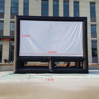 Écran de projection gonflable géant de 32 pieds, écrans de cinéma gonflables commerciaux d'extérieur
