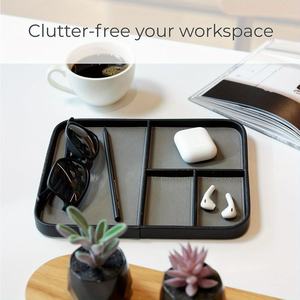 Modern Minimalist Leather Valet Tray Stylish Double-Tier Nightstand Organizer for <strong>Men</strong> <strong>Bedside</strong> Catchall for Keys for Kitchen Use - Product Image 3