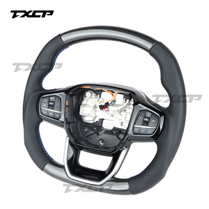 Convient pour <span class=keywords><strong>Ford</strong></span> Transit C-MAX Kuga St V348 Tourneo mk8 2018 2019 2023 2021 <span class=keywords><strong>2022</strong></span> Volant en cuir en fibre de carbone personnalisé - Product Image 2