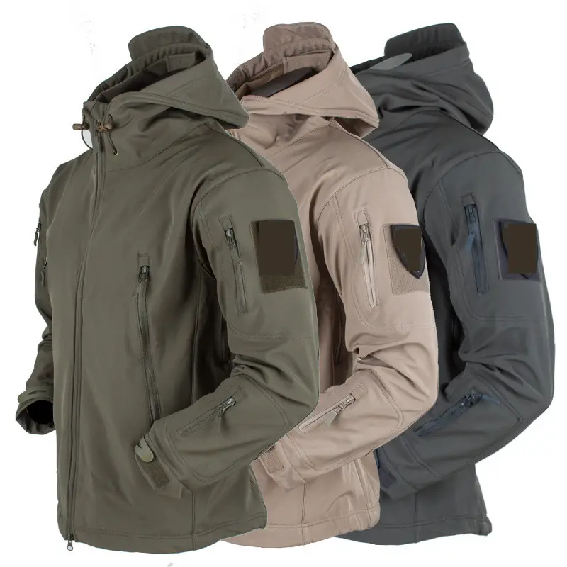 PDEP outdoor windbreak jacket for men waterproof camouflage inner fleece winter hiking jacket for men and women