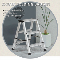 Échelle en fer pliante moderne en aluminium épaissi à 2 marches, escalier intérieur antidérapant à chevrons pour cuisine appartement école atelier