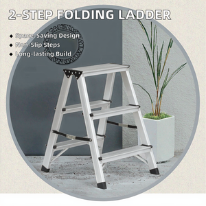 Escalera moderna <span class=keywords><strong>de</strong></span> <span class=keywords><strong>hierro</strong></span> plegable <span class=keywords><strong>de</strong></span> aluminio grueso <span class=keywords><strong>de</strong></span> 2 escalones, escalera <span class=keywords><strong>de</strong></span> espiga interior antideslizante para cocina, apartamento, taller escolar - Product Image 4