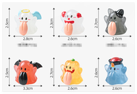 En vrac mignon 3D objet lumineux halloween miniature décoratif jardin résine personnage brillant dans le noir mini figuration sac aveugle