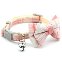 Collier pour chat en gros avec nœud amovible et clochette, accessoires pour animaux de compagnie