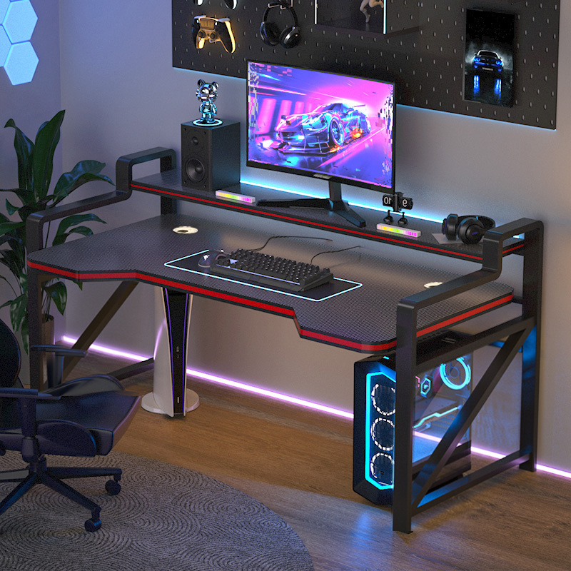Double-layer carbon fiber textured computer desk 80*60