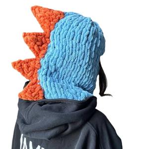 Dijital baskı ile dinozor parti elbise-up sıcak yetişkin şapka el yapımı örme kurbağa kazak şapka - Product Image 5