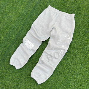 OEM Pantalon de jogging sans cordon de serrage avec logo imprimé bouffant de couleur unie Pantalon de survêtement lourd et surdimensionné pour hommes - Product Image 4