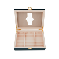 Armoire à cigares en bois de cèdre de grande capacité Boîte de rangement en bois de pin de luxe durable et résistant à l'humidité Couvercle en verre laqué