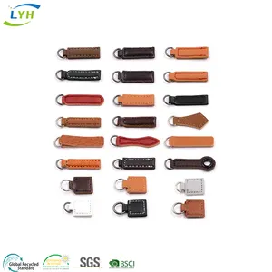 Puller Head Custom Color Zipper Puller Leather Handle Zipper Pulls Metal Zipper Sliders