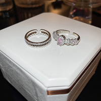 Bague ouverte élégante en cuivre micro-pavée de zircone elliptique pour femme, bijou fin minimaliste tendance pour l'index, cadeau idéal