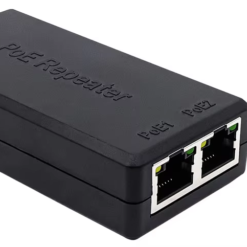 Port POE Extender Repeater 1 in 2 Out Comply IEEE 802.3af 100/1000Mbps for Security POE Camera Over Cat5 6 No Extra Power