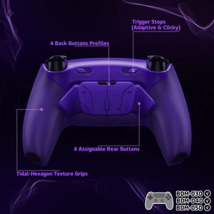 Rubberized Galactic Purple Remap Back Button RISE4 Plus MAX Back Paddles Kit with Click Trigger Stops for PS5 <b>Controller</b> - Product Image 3