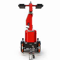 Tour d'éclairage LED diesel 4*350W avec réservoir de carburant de 70L et remorque tractable pour applications sur chantier et infrastructures urbaines