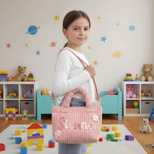 Personalized Women's Corduroy <b>Tote</b> <b>Bag</b>, Mini Crossbody <b>Bag</b>, Casual Shoulder-<b>Bag</b> with Name, Handbag for Picnic Camp Travel - Product Image 3