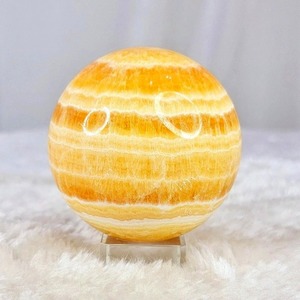 Sphère de cristal jaune de 6,5 à 7 cm en gros, pierres de guérison réelles, pierres précieuses, sphère de calcite jaune miel - Product Image 5