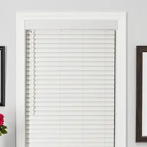 Hot sale white cordless 2 Inch horizontal faux wood blinds with crown valance faux wood blinds