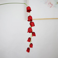 Vente chaude : Mini lys de la vallée en soie à 9 têtes, fleurs artificielles réalistes pour vitrine et décoration de mariage, approvisionnement en gros