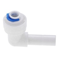 Bouchon de déconnexion rapide de longeron de filtre à eau coudé en plastique de 1/4 pouces avec raccord de connecteur de tube de 3/8 pouces