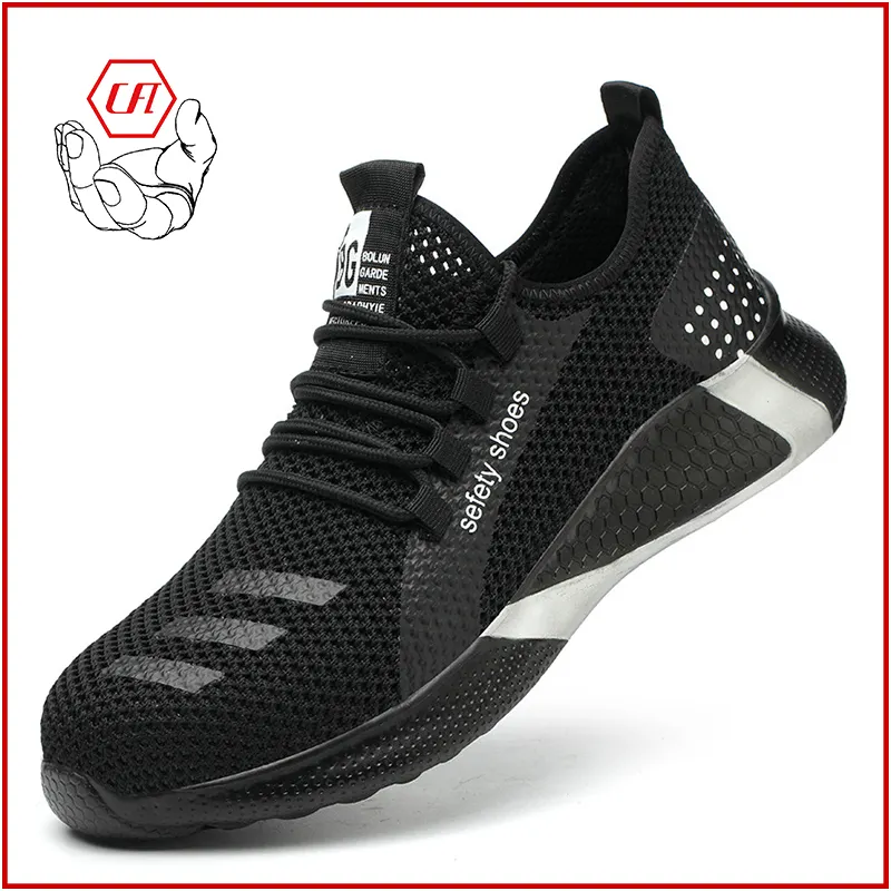 Fly knit Steel Toe Industrial Protective Safety Shoe Light Work Shoe For Men Casual Trainers Breathable Hiking Shoes