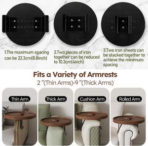 Accessoires d'accoudoir de canapé et de canapé avec organisateurs de boissons porte-gobelets couvertures plateaux de rangement Tables - Product Image 5