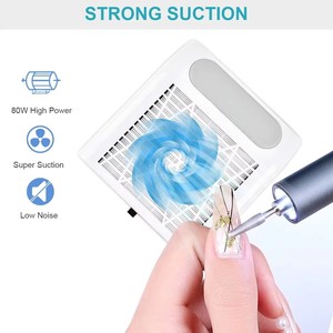 Aspirateur à poussière pour ongles (sans sac), aspirateur à poussière puissant 80W avec 2 filtres, extracteur de poussière à faible bruit - Product Image 5