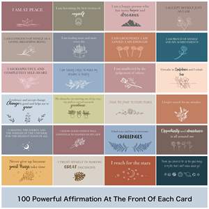 Questions stimulantes 100 cartes d'affirmation pour femmes et hommes avec des cartes d'affirmation uniques pour soulager le stress Méditation a - Product Image 5