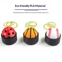 Porte-clés et pendentif de sac en plastique PLA imprimé en 3D, design moderne de ballon de basketball ou de football, jouet anti-stress