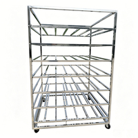 Chariot de boulangerie multi-niveaux en acier inoxydable 304, pliable, avec étagère à pain en treillis métallique, pour refroidissement et four rotatif