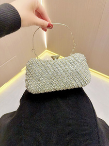 New Cross-border Diamond-encrusted Polyester <b>Clutch</b> Bag Model Y205 China-made Women-Spring Evening Dress Cheongsam Tanjing - Product Image 3