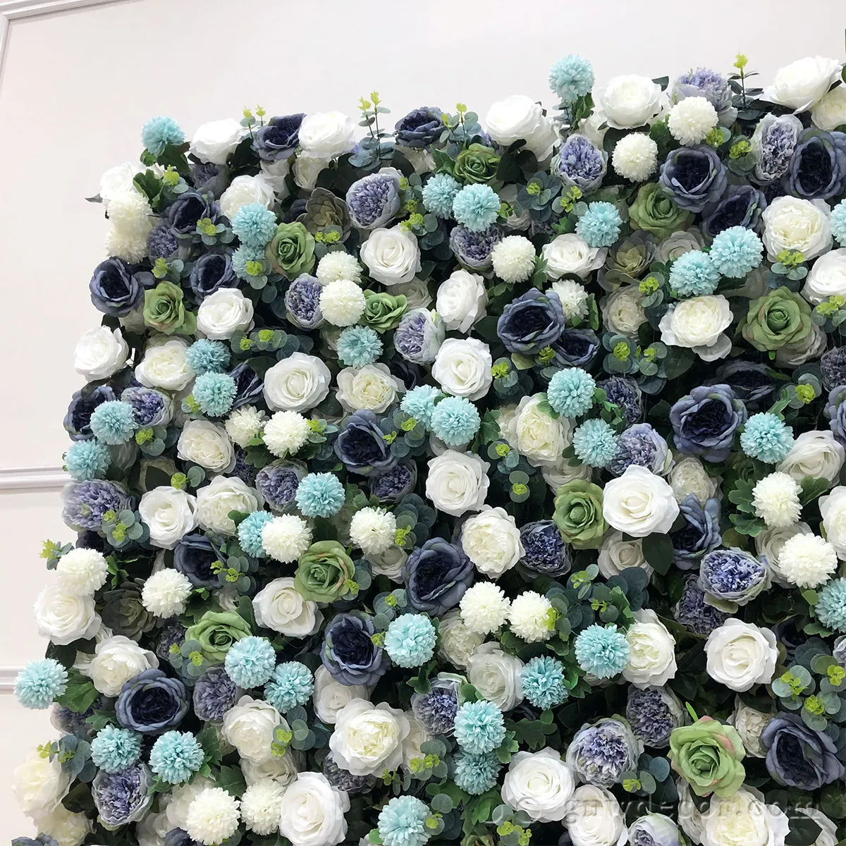 GNW 제품 블루 수국 인공 느낌 진짜 롤 선물 실크 꽃 도매 웨딩 꽃 벽 배경