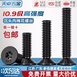Black High Strength Grade 10.9 GB2673 Countersunk Star Drive Screws M4 M5 M6 M8 M10 For Construction - Product Image 3