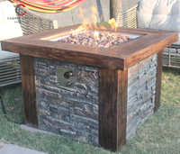 Table basse moderne avec foyer au gaz, intérieur/extérieur, bioéthanol, combustible à l'alcool, plateau en béton pour patio, certifié CE US, CHARM