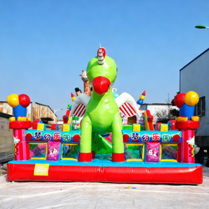 Château gonflable licorne de dessin animé, aire de jeux gonflable commerciale avec toboggan, grande structure gonflable pour la <span class=keywords><strong>location</strong></span> de fêtes d'enfants - Product Image 4