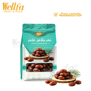 Sacs en plastique personnalisés pour dattes Khalas, 250g 500g, qualité alimentaire, haute barrière, Doypack blanc en PE avec fenêtre transparente, fond plat - Product Image 2