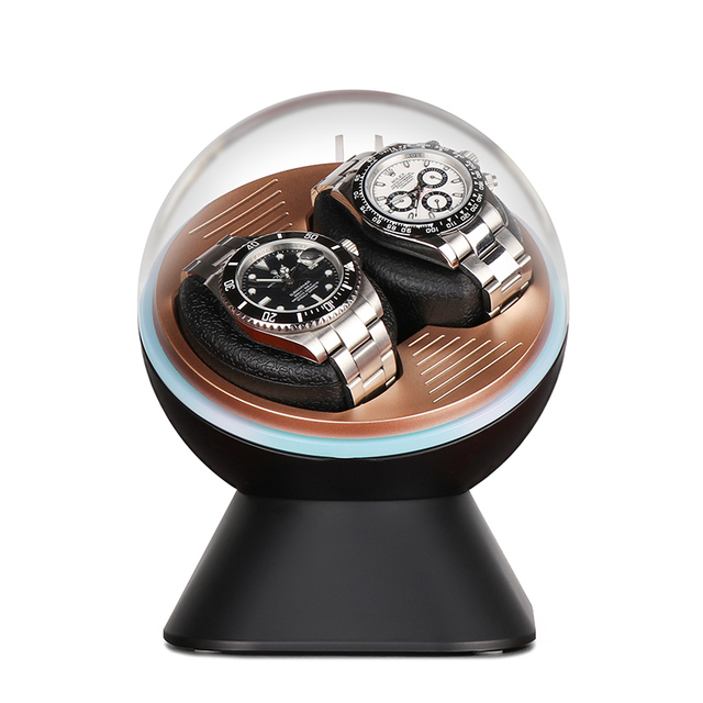Mechanical Watches Shaker Rotator Automatic 2 Slot ABS Watch Winder Box with LED Light