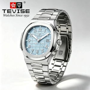 Reloj Mecánico TEVISE de Aleación con Correa de Acero Inoxidable, Movimiento Automático, Correa de 20 mm, Esfera Luminosa - Product Image 2