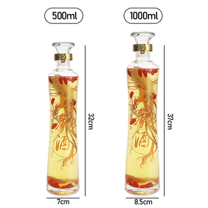 Botella de Vino Medicinal de <span class=keywords><strong>Sangre</strong></span> de Ciervo con Ginseng, Botella Transparente Vacía de Alta Calidad de 500 ml para la Salud - Product Image 6