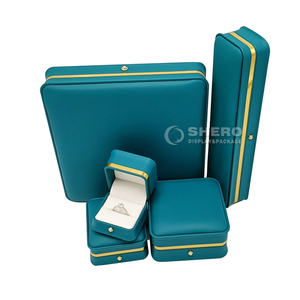 Elegant Curved Waist Leather Jewelry <b>Box</b> With Gold Border High End Jewellery Gift Packaging <b>Box</b> For Jewellery <b>Storage</b> - Product Image 1