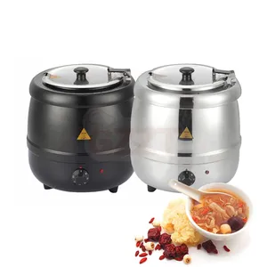 China Supplier Wholesale Price Commercial Buffet Utensils Stainless Steel Soup Pot Warmer Black 13L Electric Soup Kettle